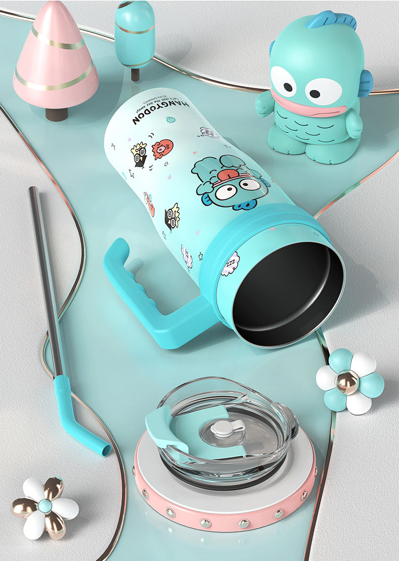 Sanrio Character Vacuum Cup with Straw Handle 1200ml