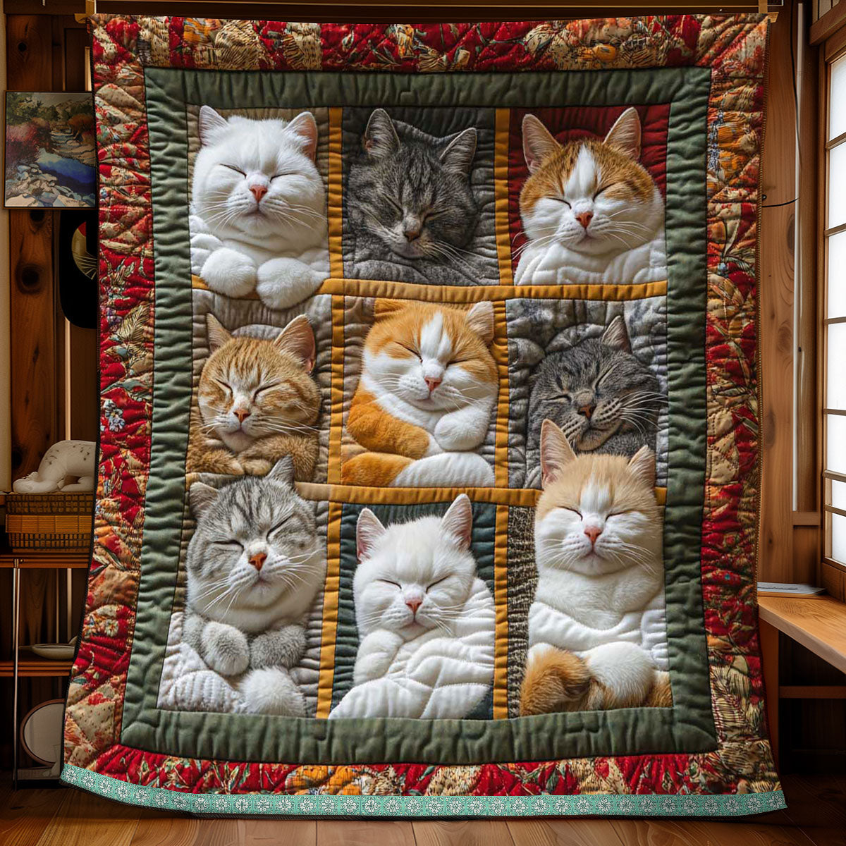 Sleeping Royal Cat Quilt