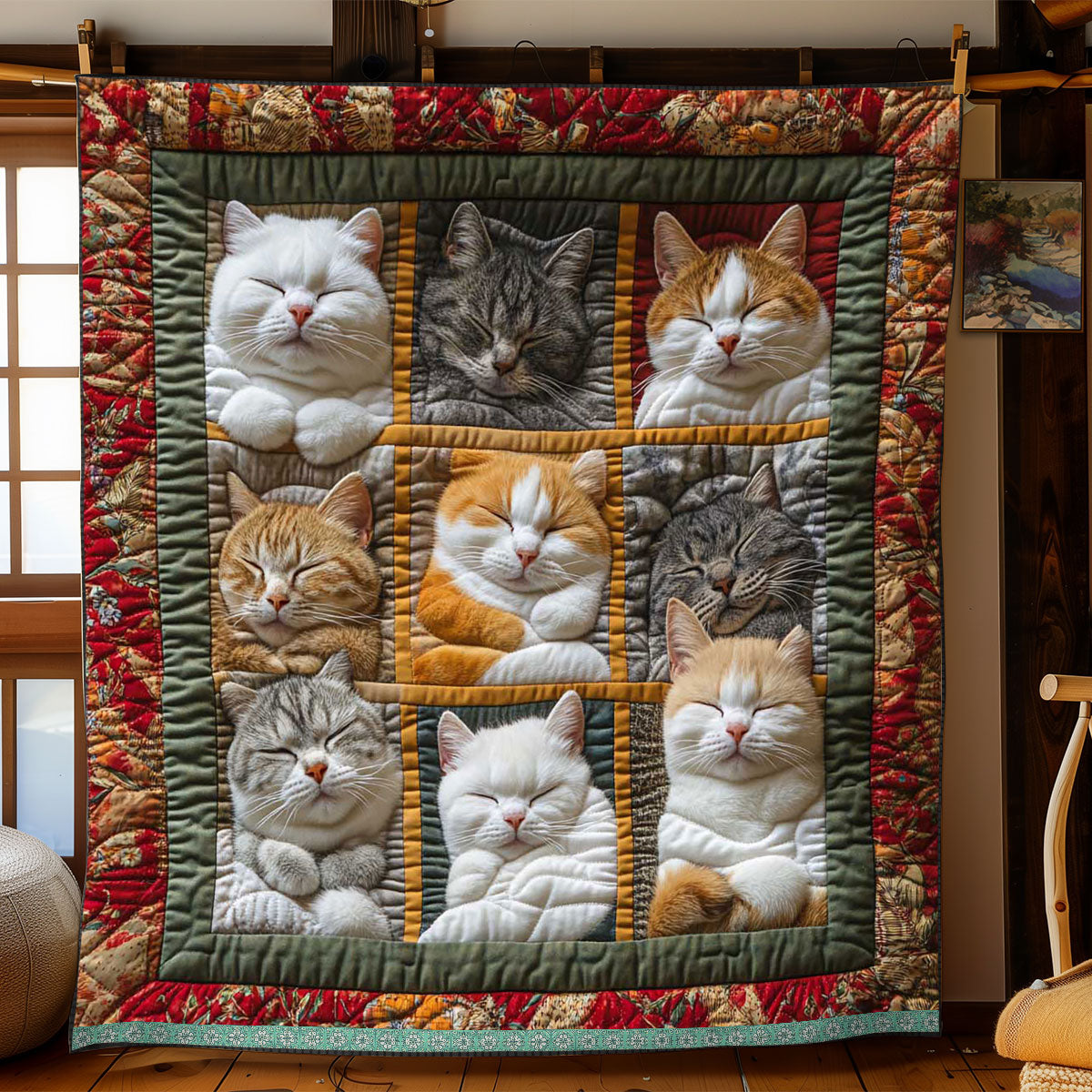 Sleeping Royal Cat Quilt