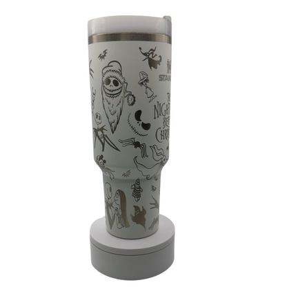 40oz Nightmare Christmas Engraved Tumbler (MADE TO ORDER)