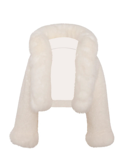 Alice Faux Fur Plush Coat with Hood