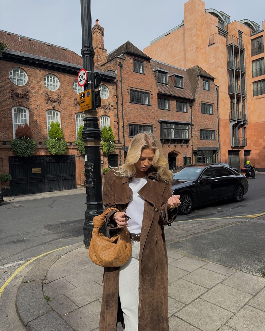 Suede Trench Coat  Mocha