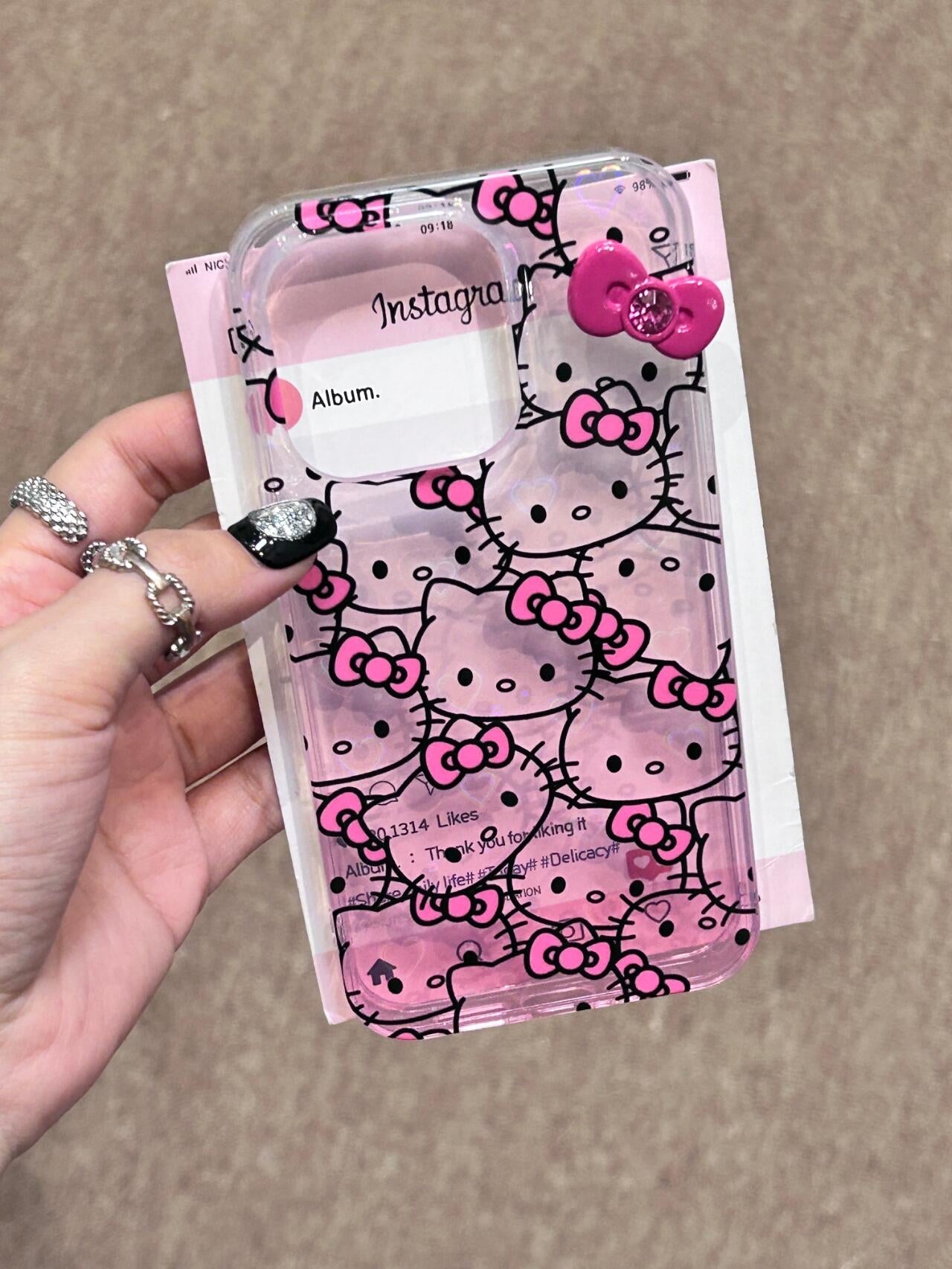 Hellokitty Pink Bow Case Cute Kawaii Phone Case