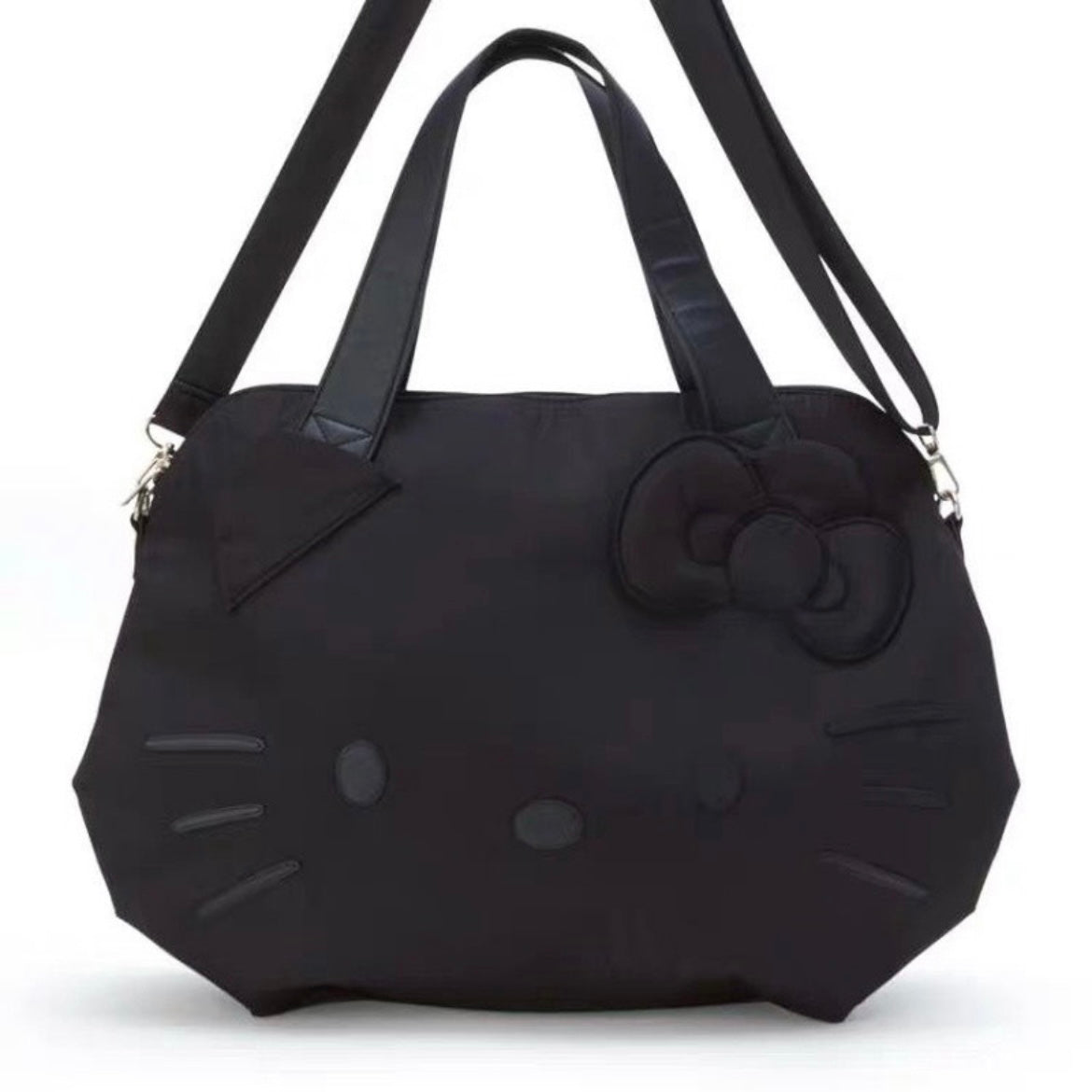 Kitty Black Large Travel Tote Bag