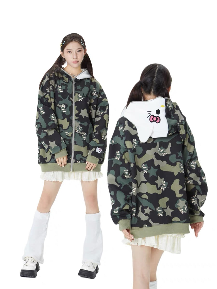 KT Oversized Camouflage Hoodies