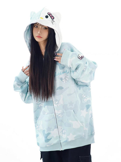 KT Oversized Camouflage Hoodies