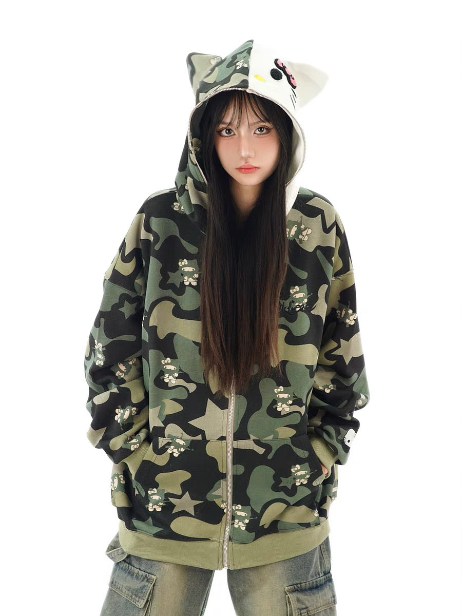 KT Oversized Camouflage Hoodies