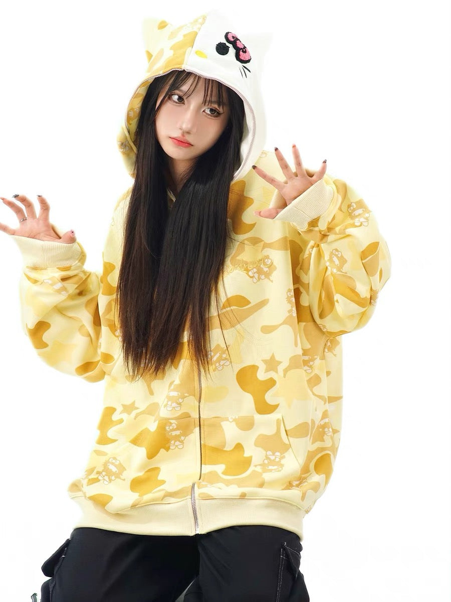 KT Oversized Camouflage Hoodies