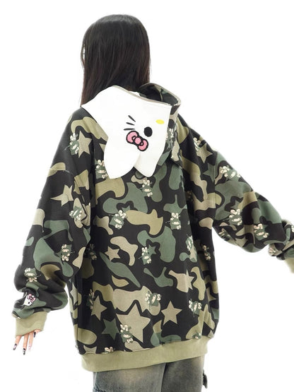 KT Oversized Camouflage Hoodies