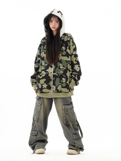 KT Oversized Camouflage Hoodies