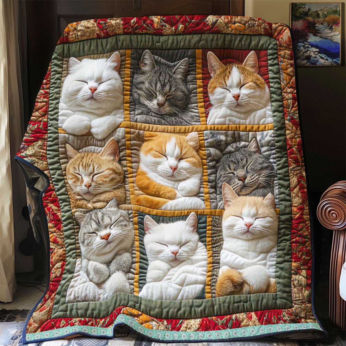 Sleeping Royal Cat Quilt