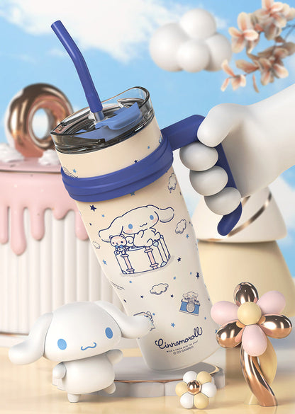 Sanrio Character Vacuum Cup  with Straw Handle 1200ml