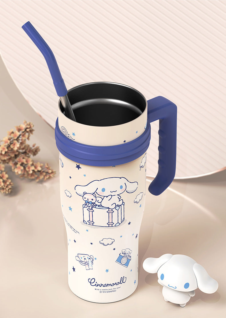 Sanrio Character Vacuum Cup  with Straw Handle 1200ml