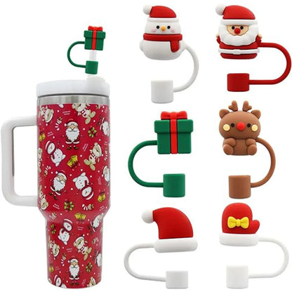 6pcs Christmas Straw Cover