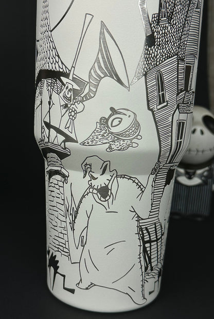 40 oz Etched Nightmare Before Tumbler (made to order)