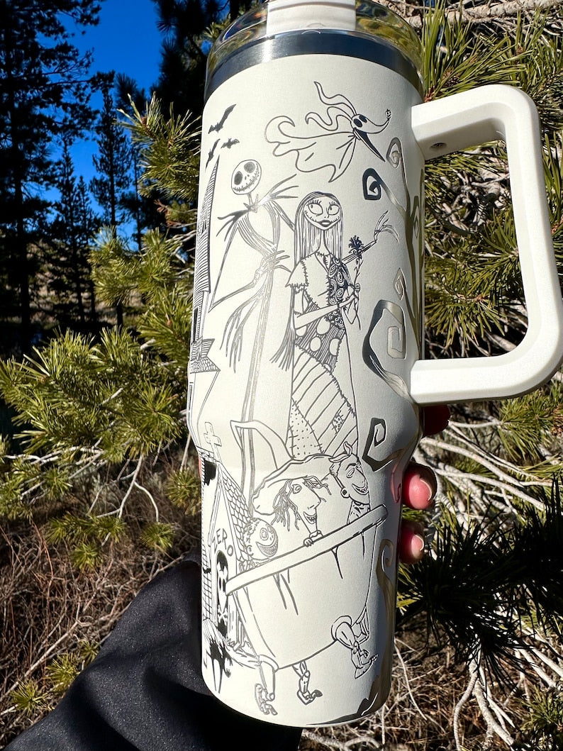 40 oz Etched Nightmare Before Tumbler (made to order)