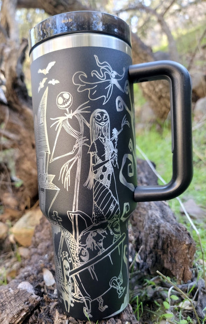 40 oz Etched Nightmare Before Tumbler (made to order)