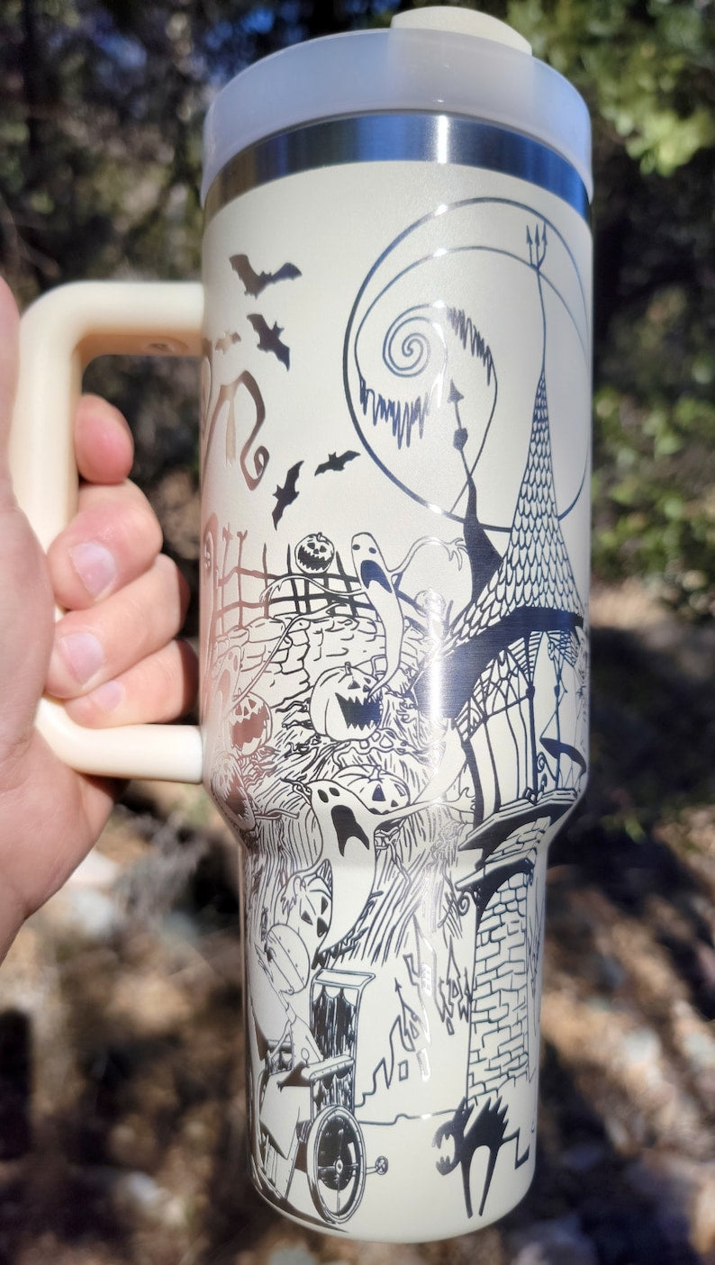 40 oz Etched Nightmare Before Tumbler (made to order)